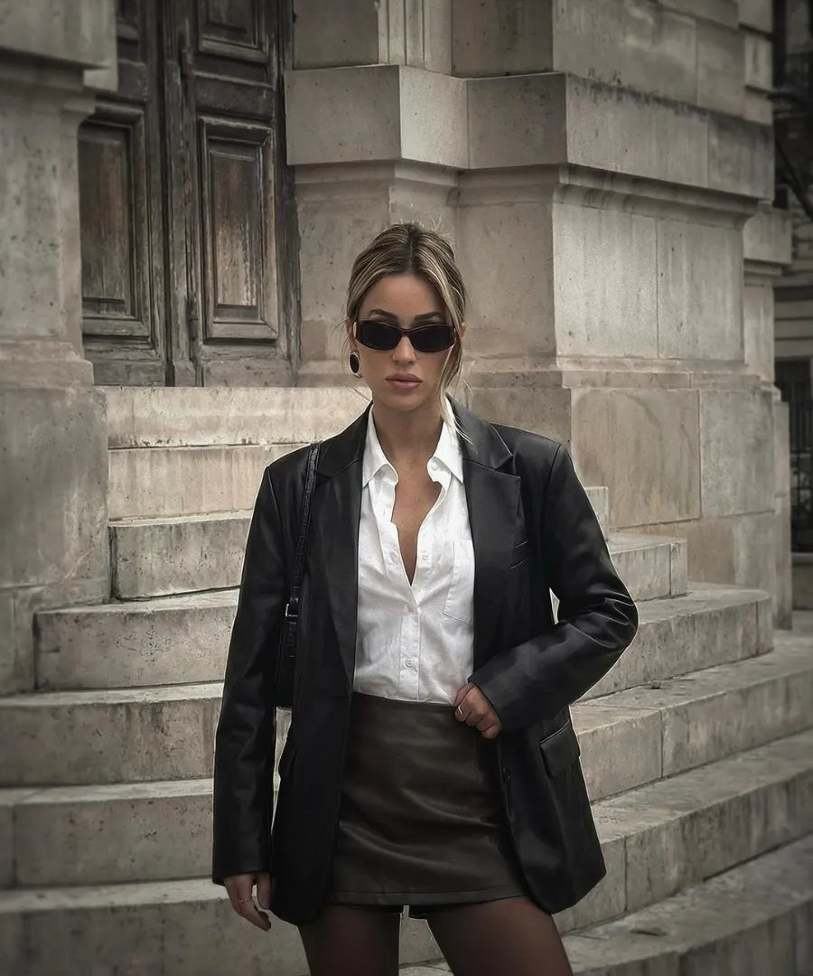 black-faux-leather-mini-skirt